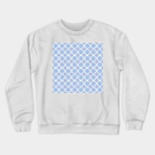 Mediterranean blue tiles stars and flowers pattern Crewneck Sweatshirt